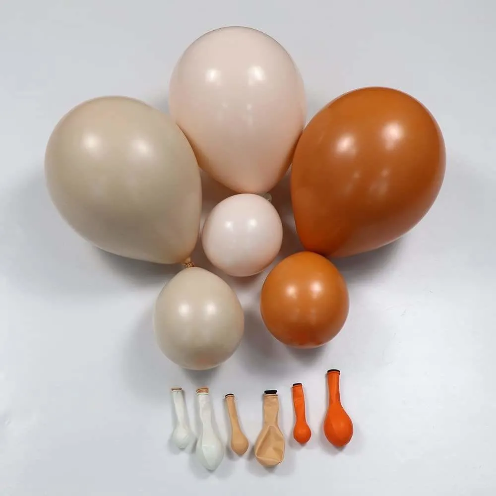 Custom Double Layer Retro Orange Retro Skin Color Balloon Set Balloon Arch Festive Party Decoration