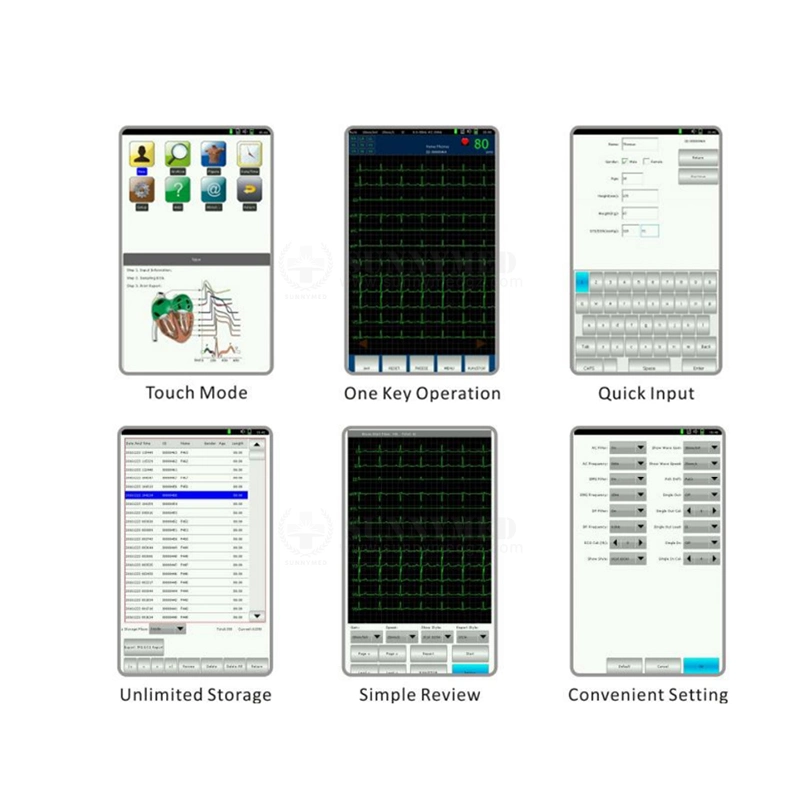 Sy-H008 Venta caliente Portable máquina de ECG de 12 Canales Digitales médico Precio