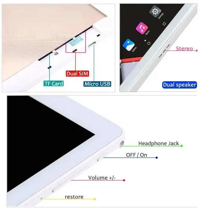 ODM OEM 10.1 Inch 3G WiFi Android 11 12.0 Quad Core Tablet G+G Multi-Touch Screen Android Tablet with 6000mAh 8000mAh Battery Tablet PC