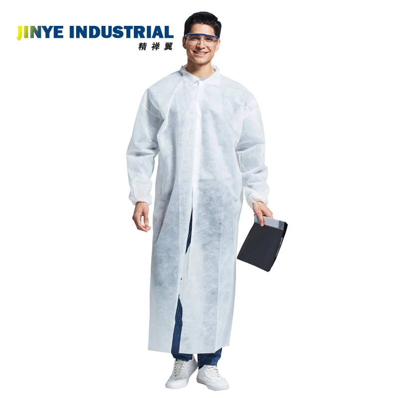 Disposable Doctor Coats SMS/Spunlace/PP Material Stretchable Medicallab Coats