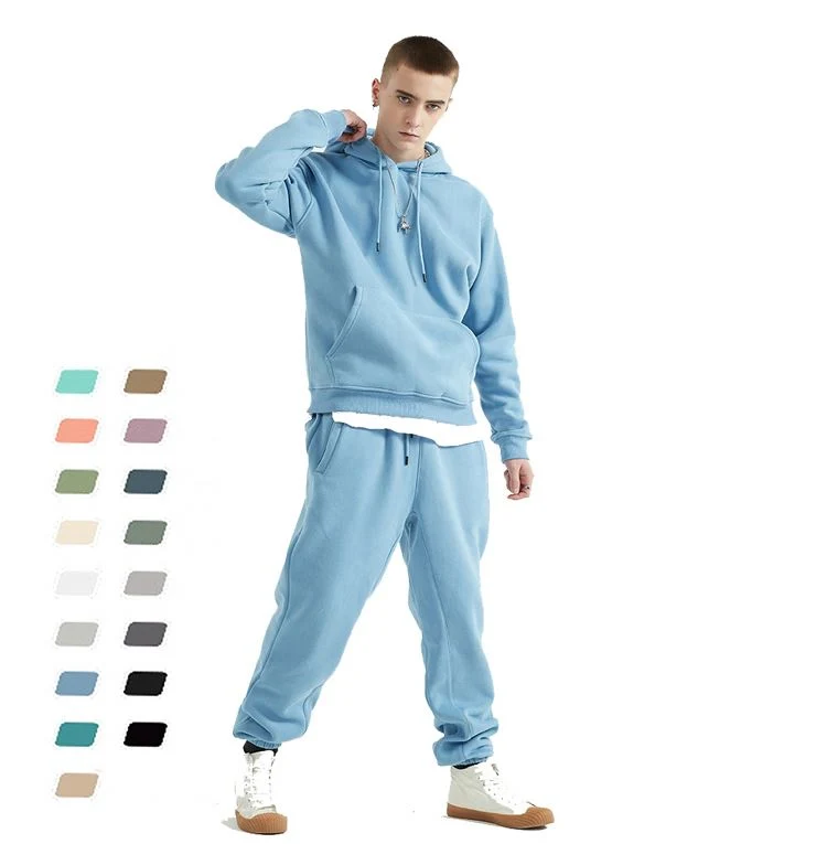 100% algodón de gran tamaño Unisex Chándal hombres Sweatsuit Sweatsuit terciopelo personalizados