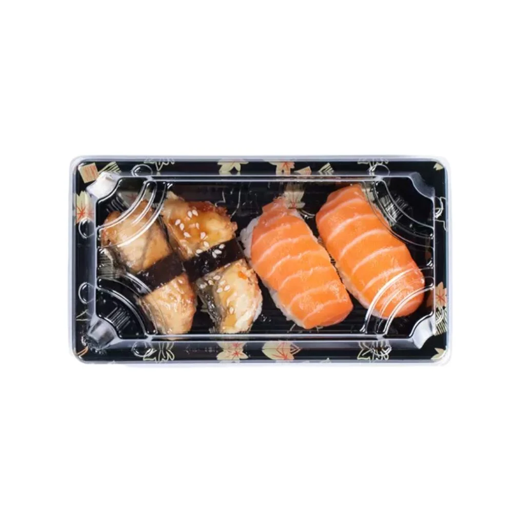 Gold Custom Plastic Food Container Disposable Sushi Roll Packaging Box