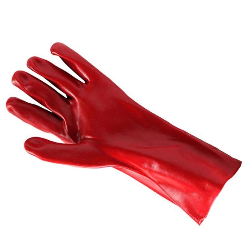 Long Cuff Red Waterproof Industry Gloves Luvas Guantes for Intensive Use, Chemical Resistant Gauntlets Acid and Alkali Prevention Gloves Factory