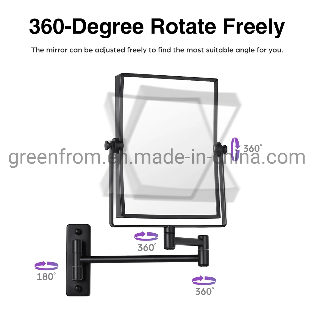 Double Side Wall Mounted Rectangle Mirror with Magnification