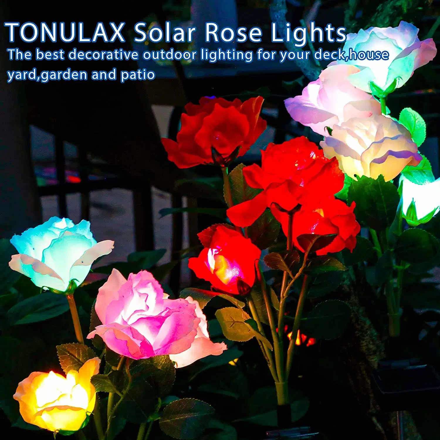 Realistic Rose Flower Enlarged Solar Panel Outdoor