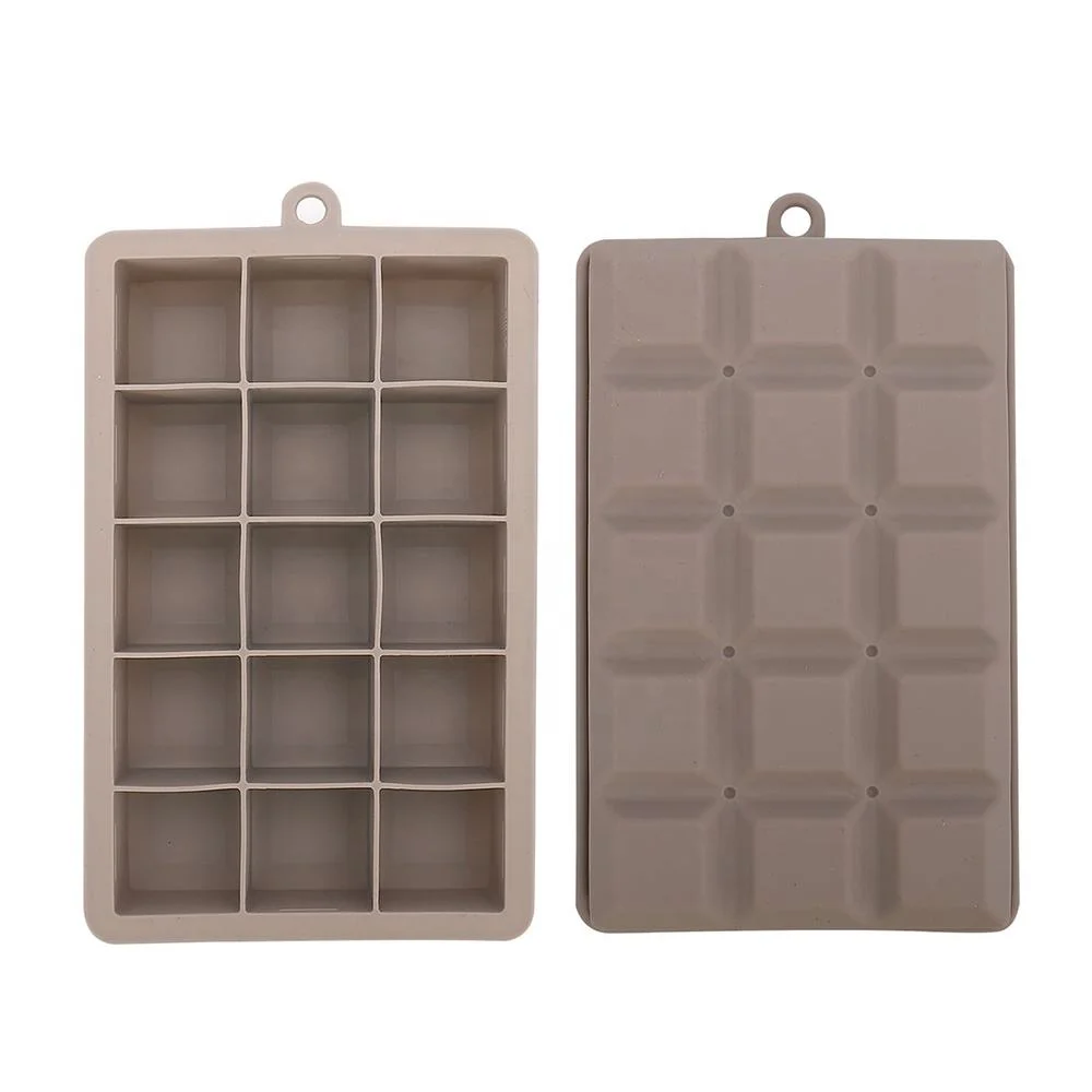 Wholesale DIY Handmade Kitchen Reusable 15 PCS Square Silicone Ice Cube Tray Mold