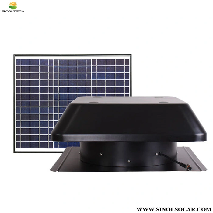 14pouce 50W solaire détachable pour le stockage des conteneurs de ventilateurs d'échappement (SN2014002)