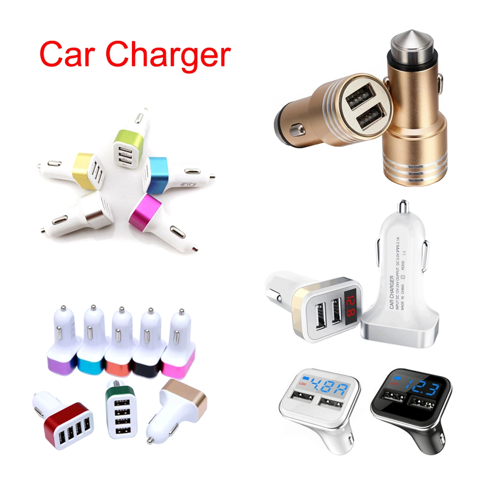 High-End 1A 2A 3.1A Dual 3 4 5 Ports USB Smart Car Charger Adapter for iPhone Samsung Mobile Phone Tablet PC Car-Mounted Charger