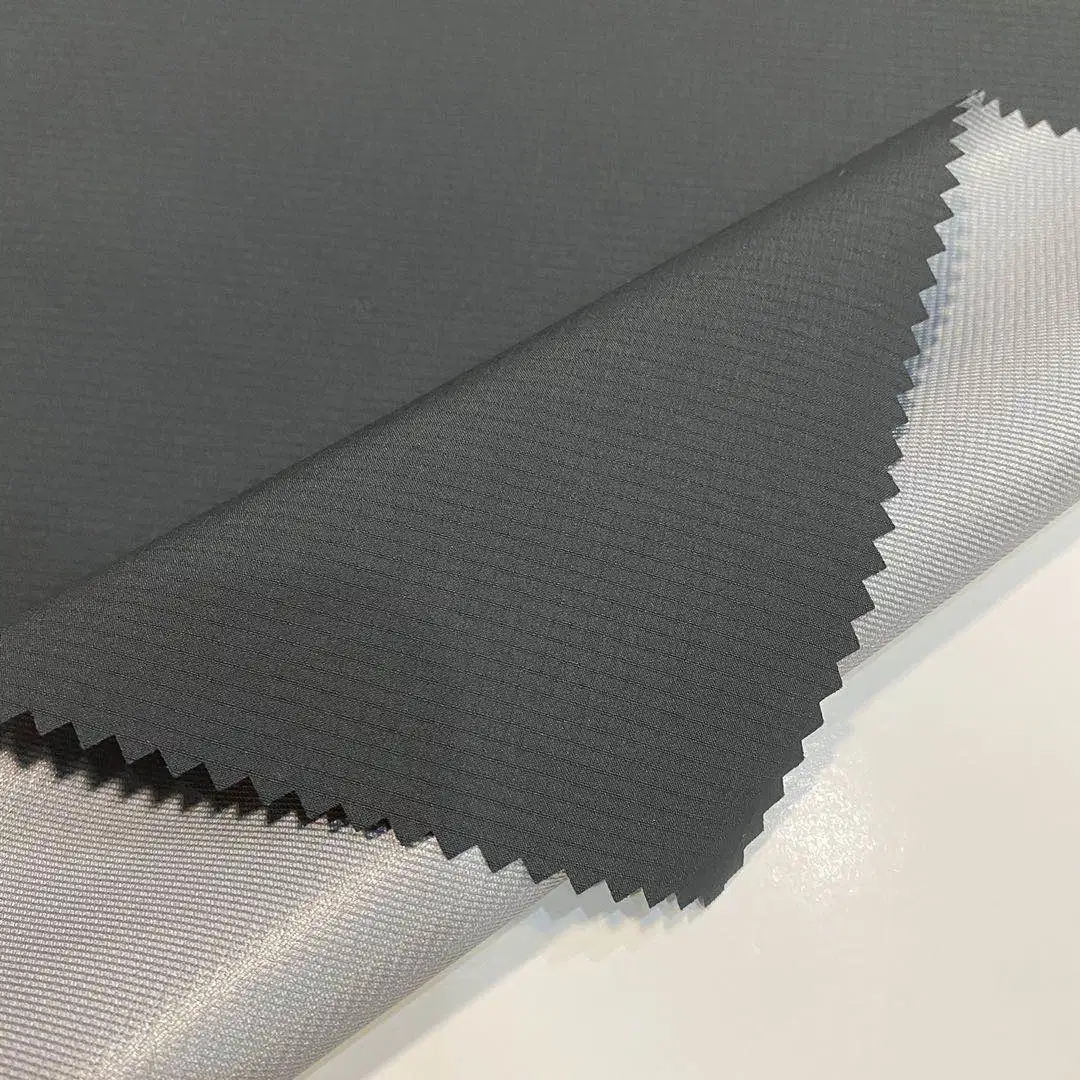 Ripstop Polyester Fabric Laminated with Tricot 3 Layers Bonding Fabric