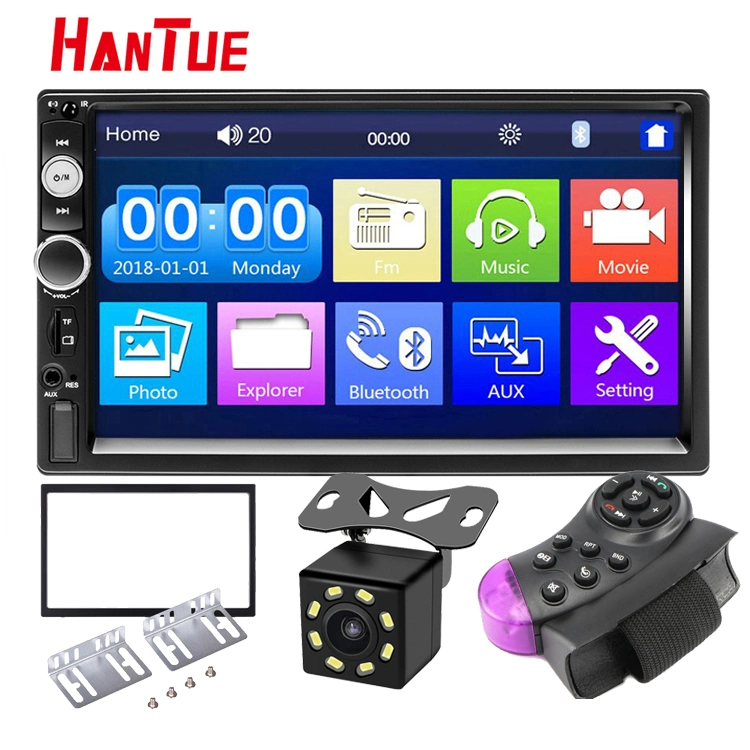 شاشة لمس مشغل الوسائط المتعددة HD Video Player بحجم 2DIN Car Radio بحجم 7 بوصات مشغل Auto audio Car Stereo HD Rear View MP5
