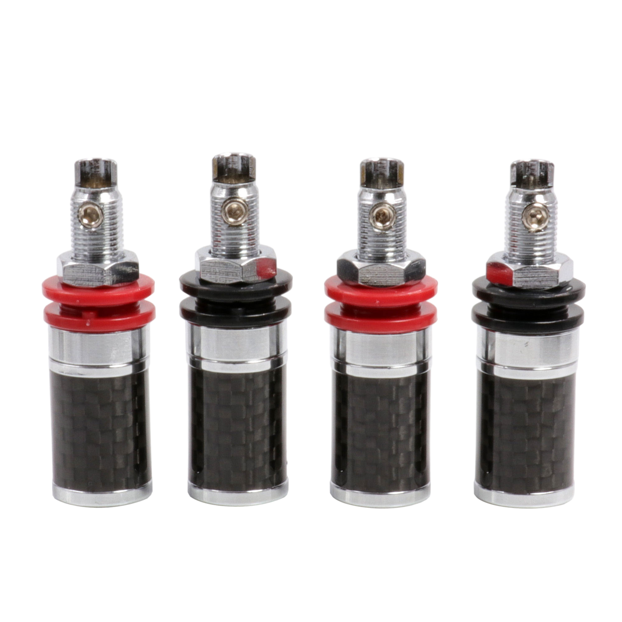 High-End Carbon Fiber Binding Post Jack Connector Red/Black