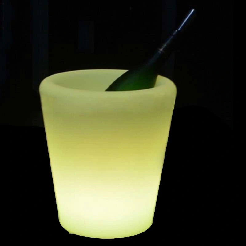 Modern Restaurant Furniture Wine Cooler Plastic LED Ice Bucket LED Furniture Rental for Sale
