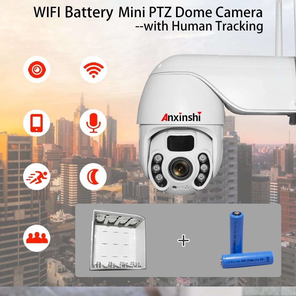 WiFi Poe PTZ Dome Full Metal 4X Zoom Two Way Audio SD TF Card Slot Smart IR Humanoid Tracking