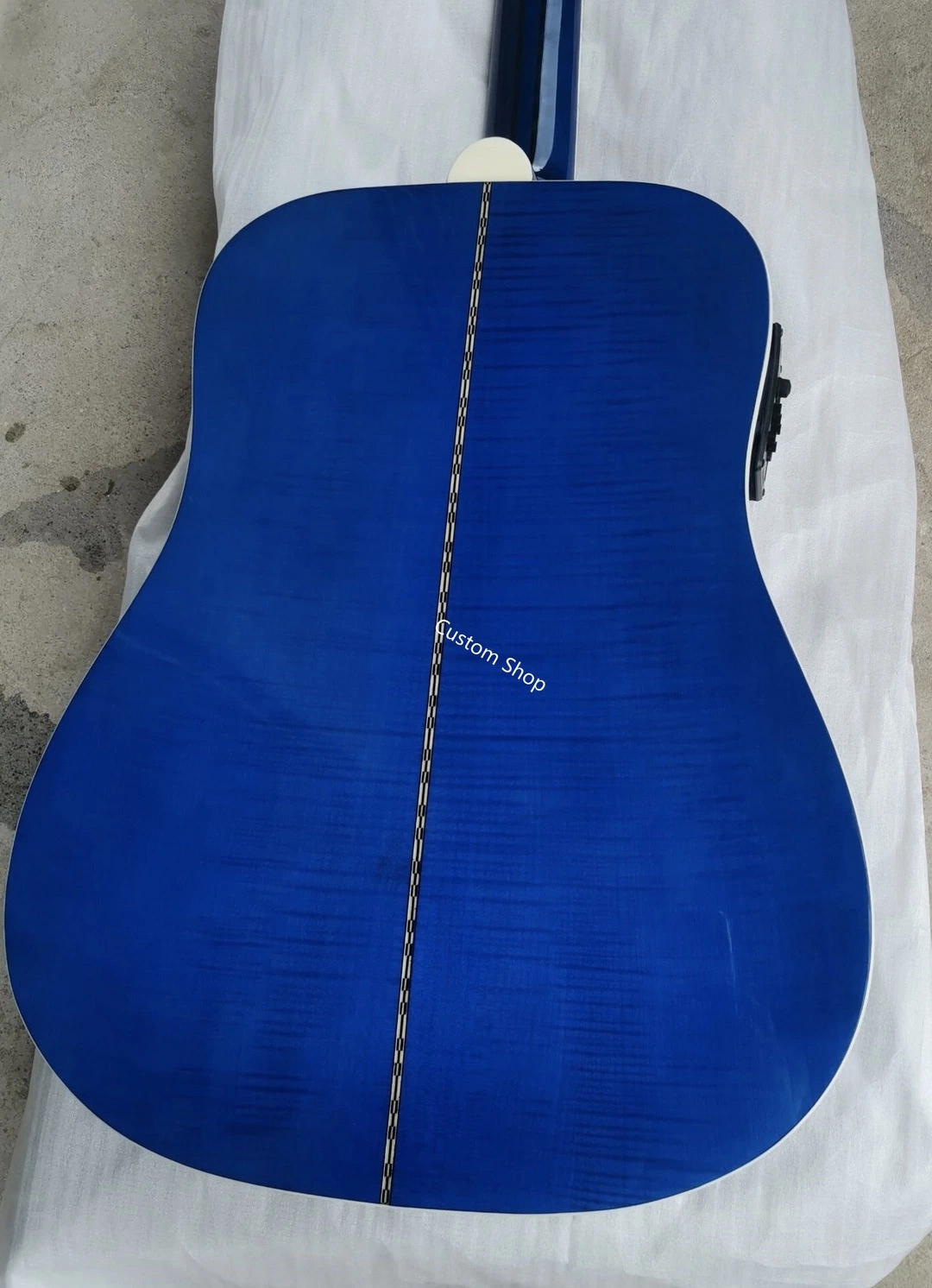 Custom Grand 12 струнные Acoustic Guitar AAAAA 12-струнные All Solid Деревянные голуби в Flight Viper Blue Acoustic 12 Фольк гитара