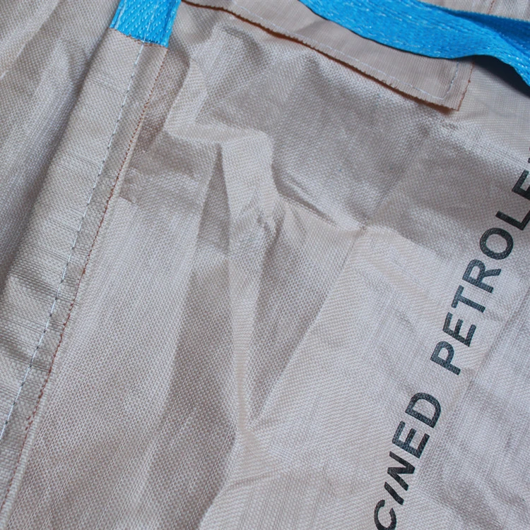 FIBC Manufacturer Bulk Bag Top Skirt Korea Japan Jumbo Bag 2 Ton Beige Color Round Big Bag