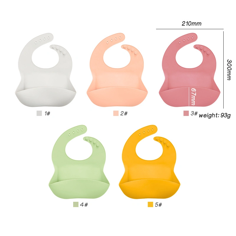 Customizable Silicone Baby Bib Adjustable Sizes to Fit All Infant Custom Waterproof Soft Foldable and Portable Neck Bib