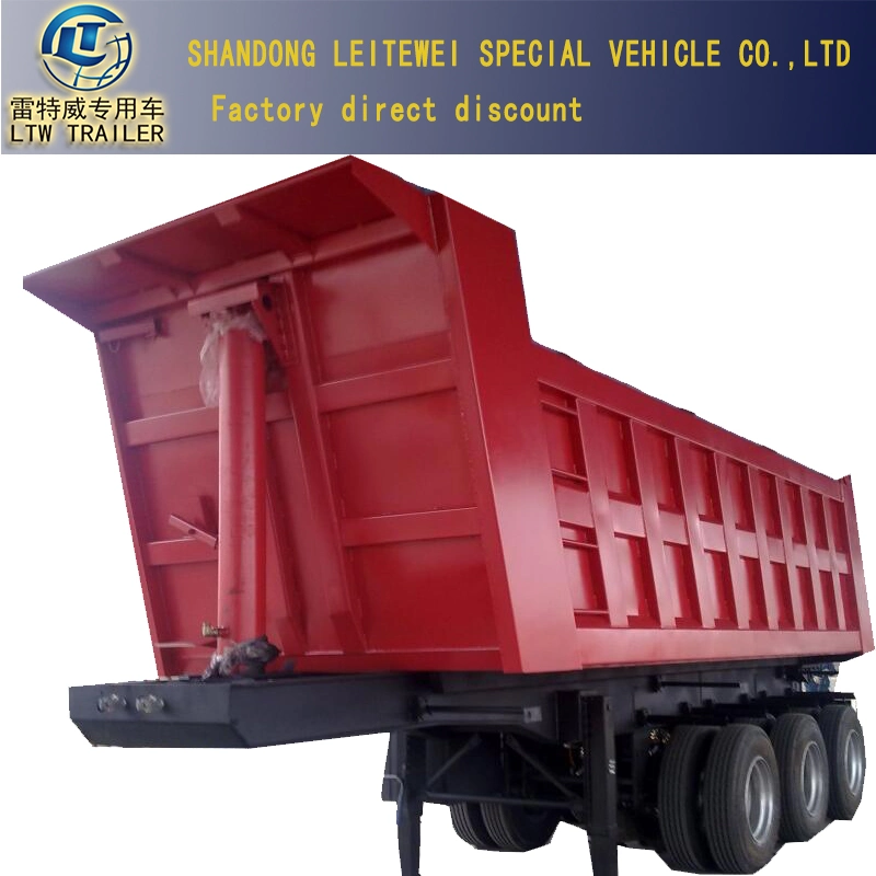 China Made Typ 60 Ton 40 M3 Volumen Hinterer Dump Kipper Semi Trailer für Mineralbeladung