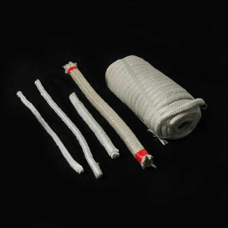 5mm 8mm 10mm 20mm 25mm 30mm Thermal Insulation Fireproof Fireplace Round Square Ceramic Fiber Fabric Insulation Material Woven Sealing Rope Fiberglass Products