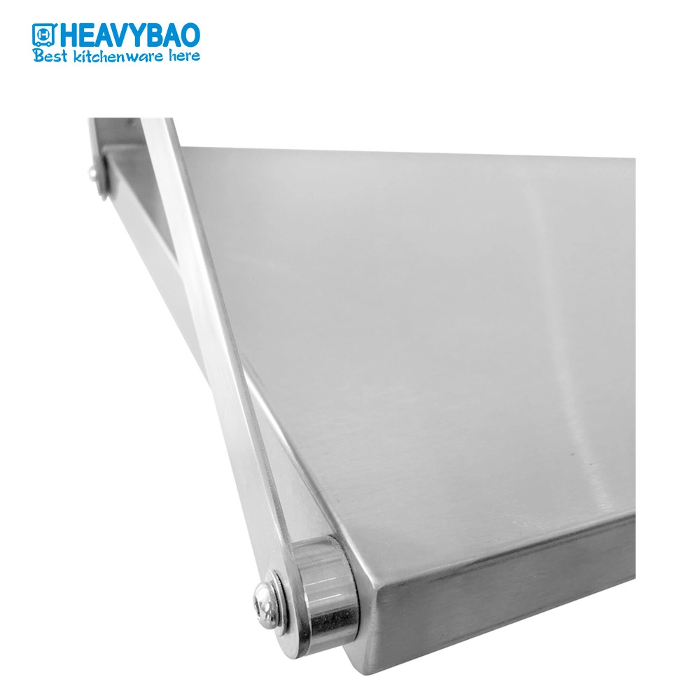 Heavybao Stainless Steel Folding Wall Hanging Board Shelf Storage Display Rack for Kitchen