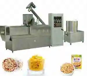 Extruded Puff Corn Rice Cereals Breakfast Coco Chocolate Corn Flakes Making Machine