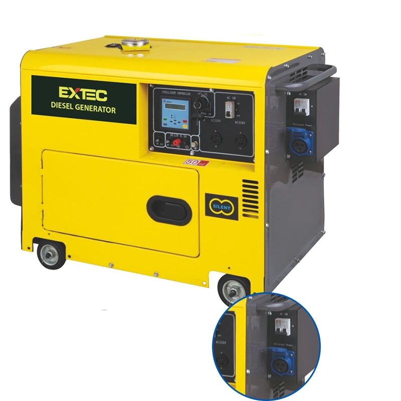 Extec Exd7500t Portable Super Silent démarrage électrique Moteur essence diesel générateur électrique