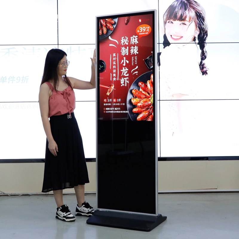 Smart Split Screen-de-chaussée 43 Permanent 55 inch écran tactile LCD de l'intérieur de la publicité des écrans interactifs Ad kiosque de la publicité numérique autonome à la machine