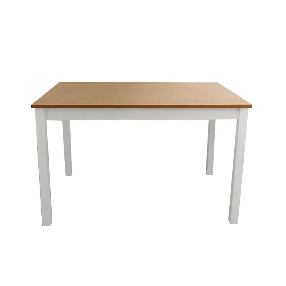 Hogar simple Nuevo diseño moderno de muebles de comedor de color blanco de madera maciza de personalización de la mesa de comedor de madera de pino Presidente establezca