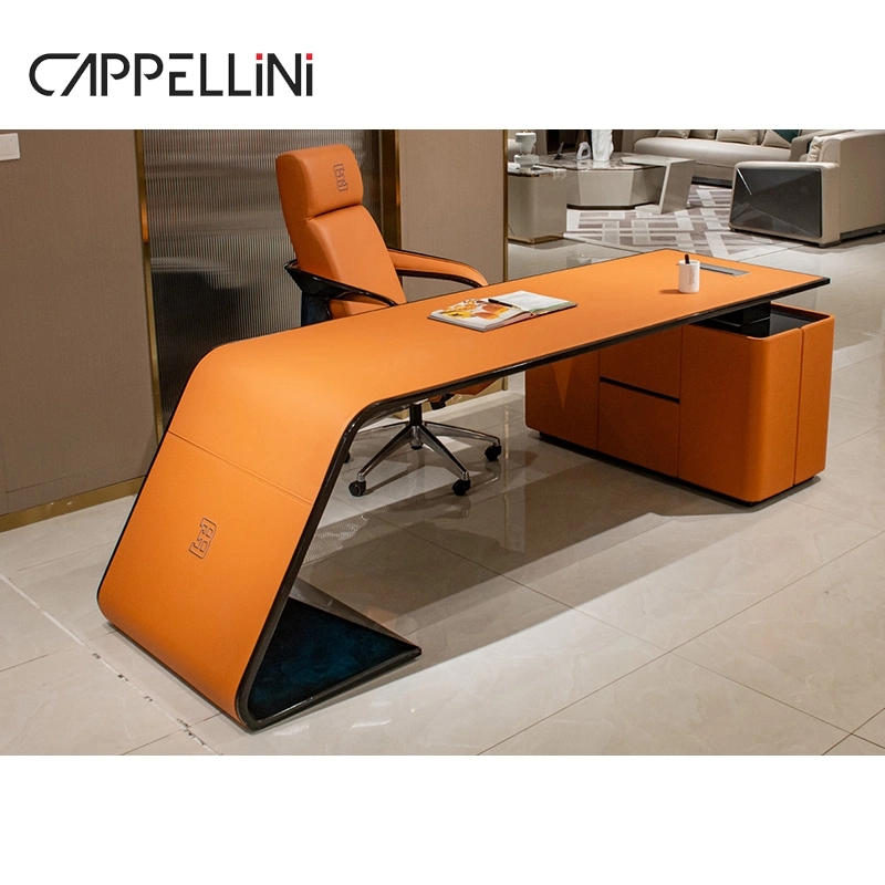 Italian Modern Design Wooden Office Table and Chair Set Boss Executive Computer Desk Home Office Furniture Luxury Office Table