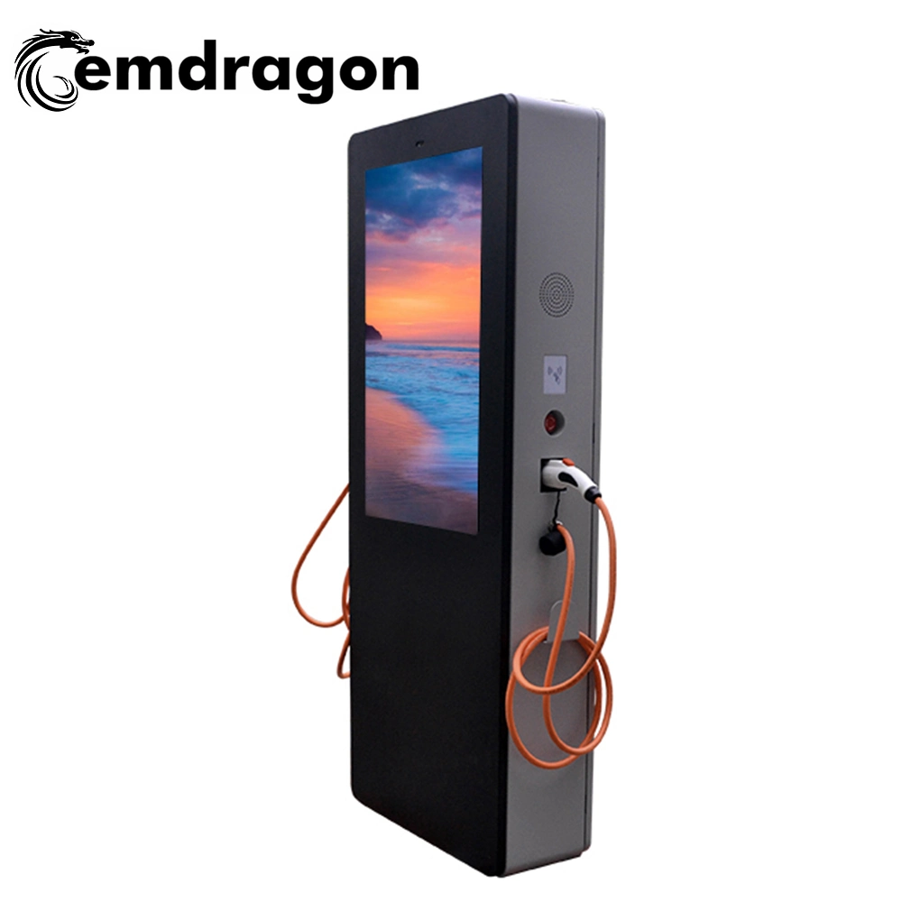 43 Inch Intelligent Double Gun Charging Pile Outdoor Advertising Machine Android Digital Signage Electric Bus Media Player