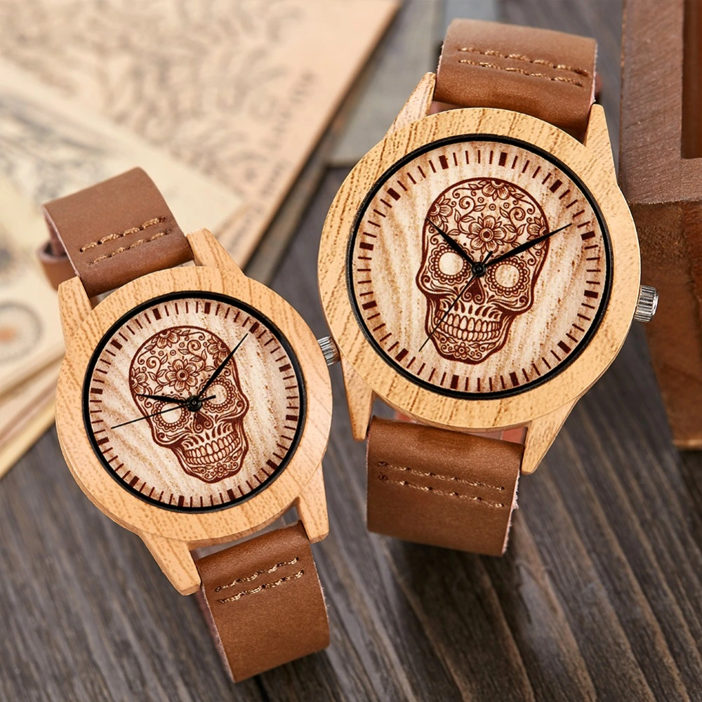 Custom Logo Wood Watch Herren Frauen Holz Paar Armbanduhr