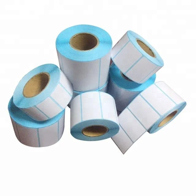 Wholesale Blank White Direct Thermal Barcode Paper Labels Sticker Rolls for Zebra Printer