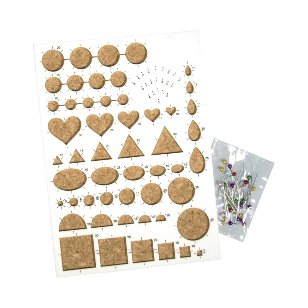 26213 210 X 150 X 8mm High quality/High cost performance Quilling Template Set Cork Board with Needle Plastic Polychrome