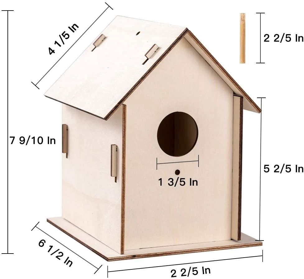 Kits de nid en bois/bois/house/Cage d'oiseaux pour les enfants Paiting