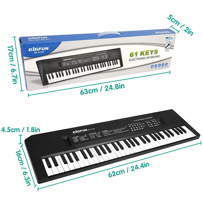 Kids Piano Keyboard 61 Keys Musical Toys for Kids Portable Piano with Microphone Music Educational Toy Gift Electronic Keyboards