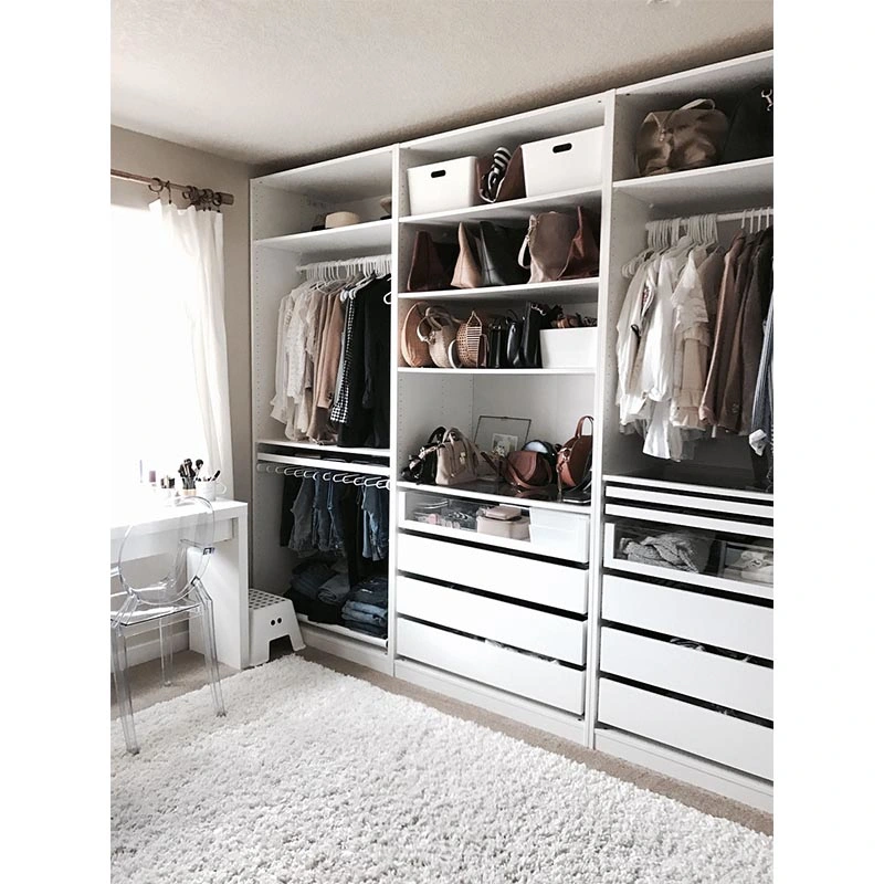 Luxury Modern Dressing Room Walk in Closet White Cabinet Wardrobe