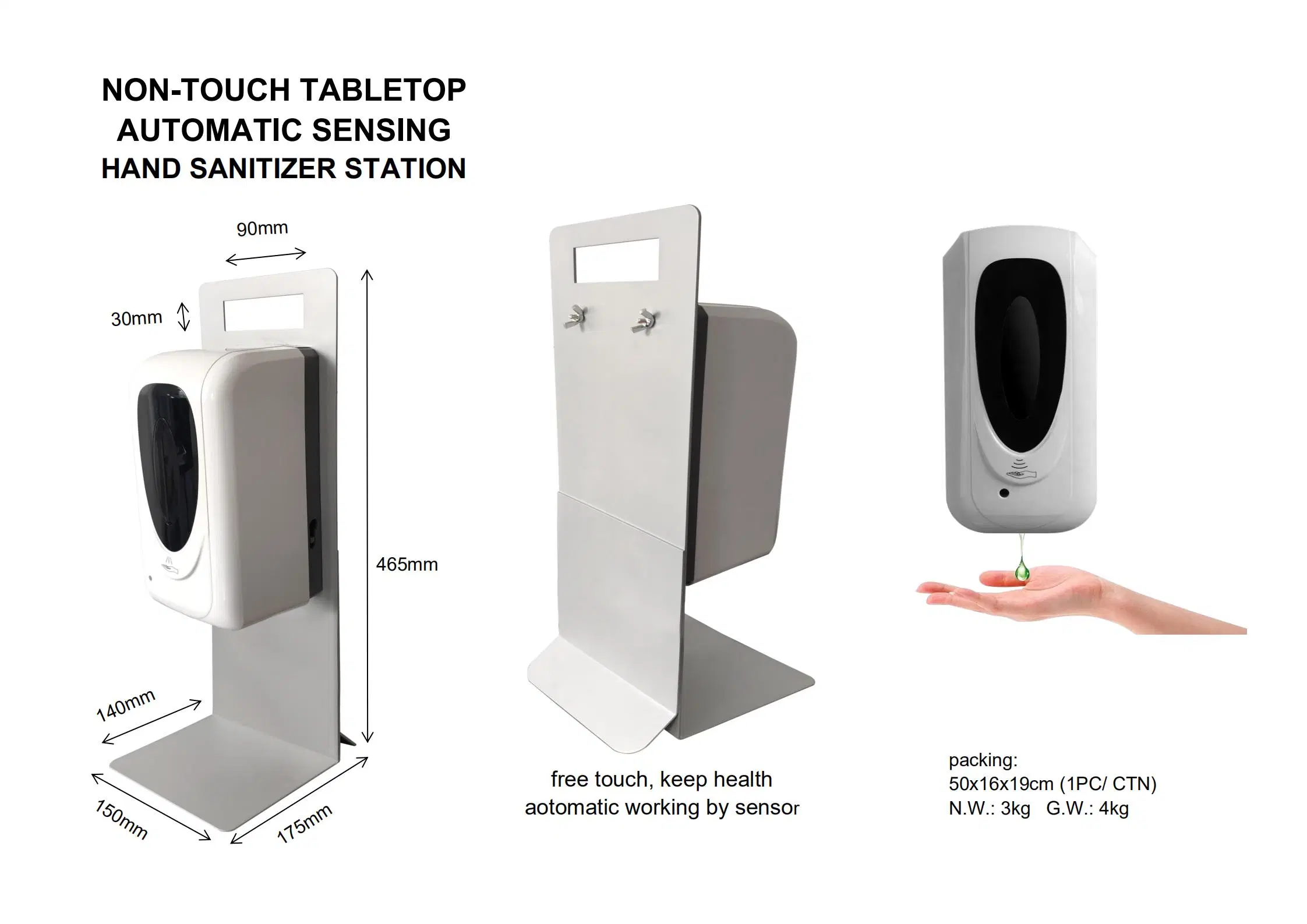 Hand Sanitizer Dispenser Stand with Temperature Tester