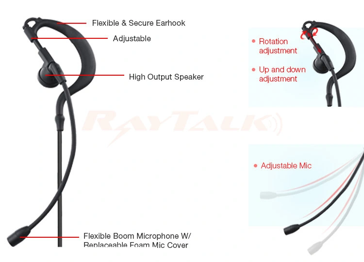 Remb-0127 G-förmiges Headset mit PTT/Mikrofon für zwei-Wege-Radio