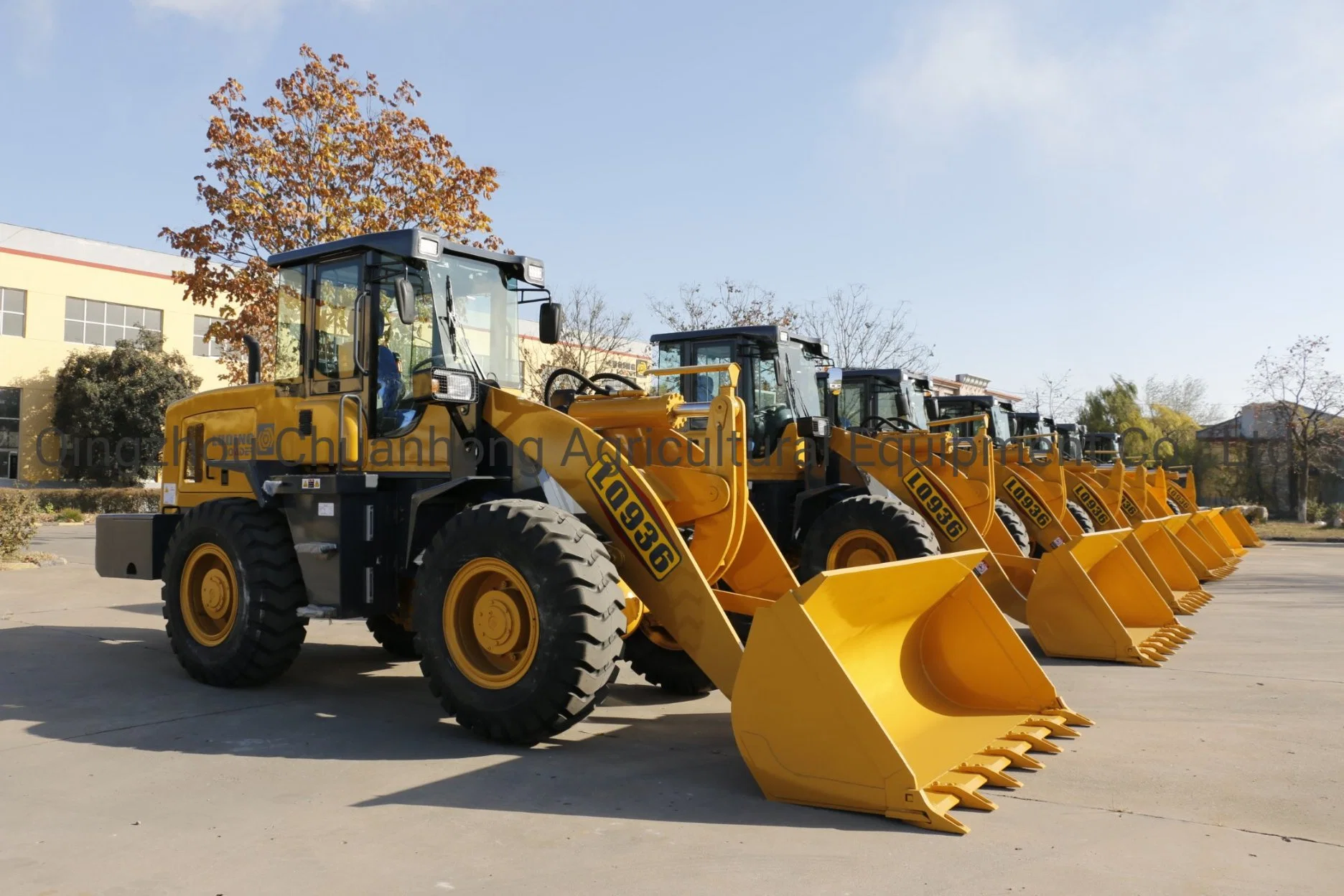 Small Middle Big 3 Tons Rated Load Shovel Wheel Loader 936 938 with Side Shift Pallet Fork&Flat Clamp&Curved Bucket&Joystick&Air Conditioner