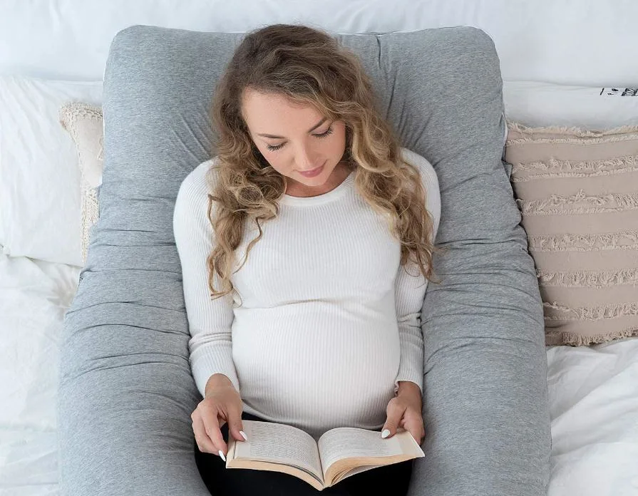 Almohada de embarazo almohada de cuerpo entero en forma de U para mujeres embarazadas Y durmiendo