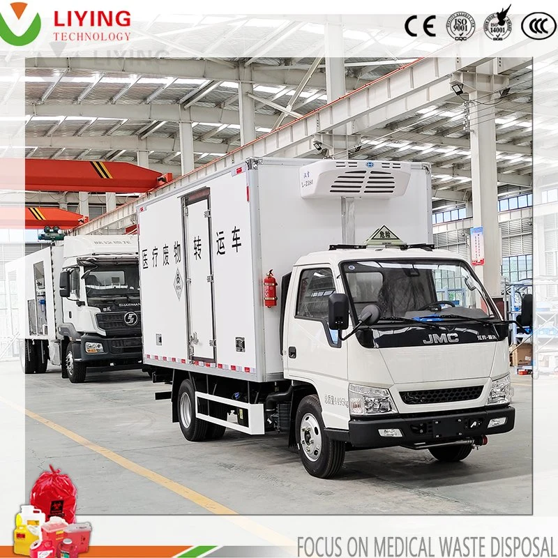 Hospital Clinical Waste Collection Truck Medical Refuse Transfer Vehicle with Refrigeration Function Waste Shipping Vehicle