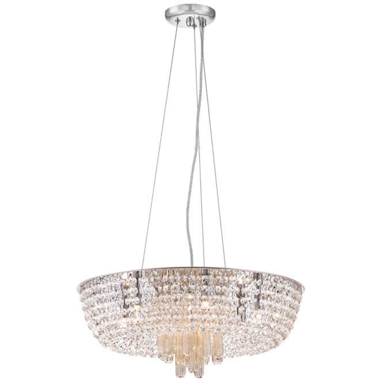 High quality/High cost performance  Modern Luxury Silver Round Crystal Chandelier Home Decorative LED Lighting Furniture Living Dinging Room Pendant Lamp