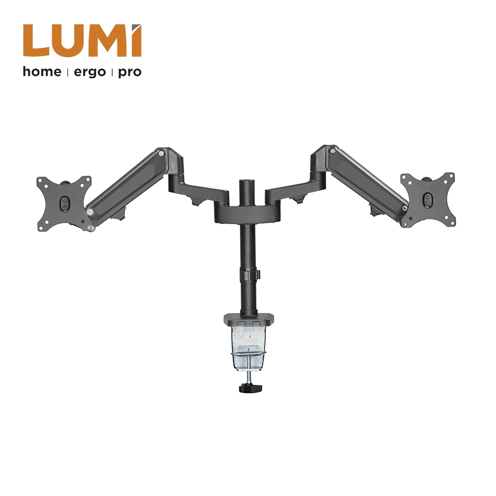 China Wholesale/Supplier Dual Monitors Lift Engine Arm Mount Heavy-Duty Desk Mount Aluminum Gas Spring Monitor Arm