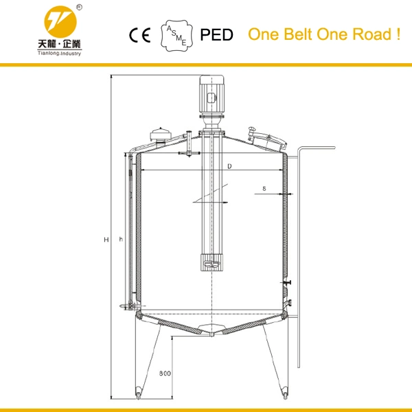 Large Capacity Scale Stainless Steel Storage Mixing Tank