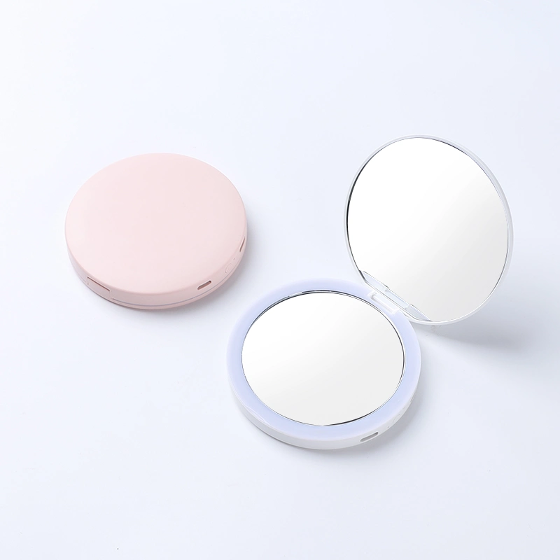 Promotion Gift OEM Slim Round Portable Make up 400mAh LED Light Mirror with Low Price