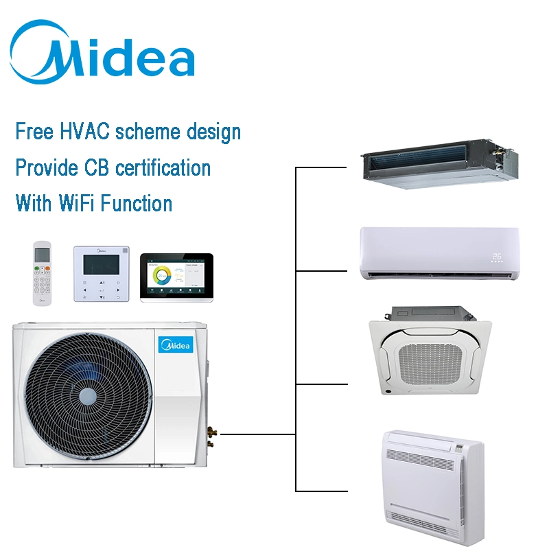 Midea 8kw 27000BTU silencio avanzada tecnología DC Vrf compresor de aire acondicionado para el hogar