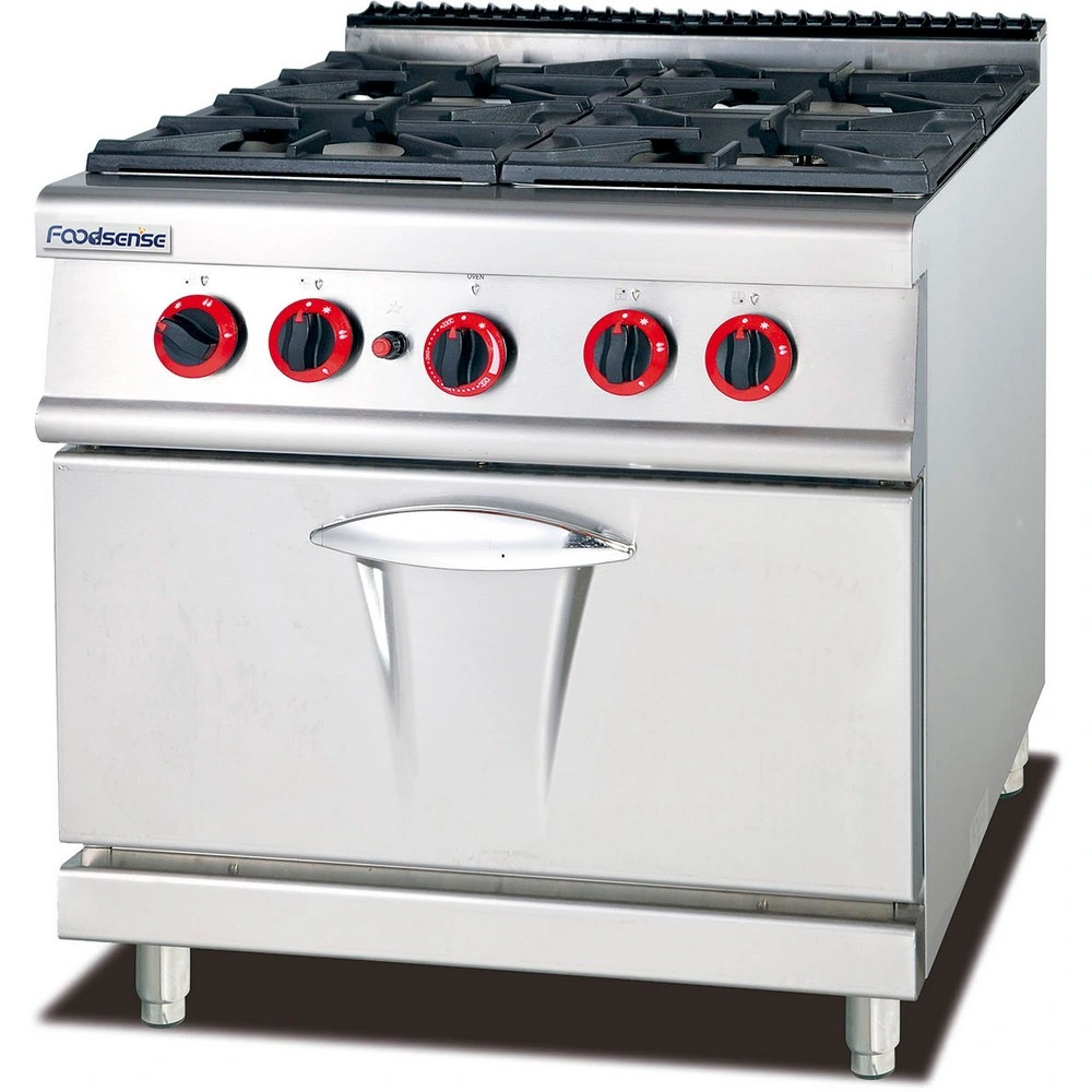 High-End Luxury Commercial Kitchen Equipment 4-Burner Gas Range with Oven