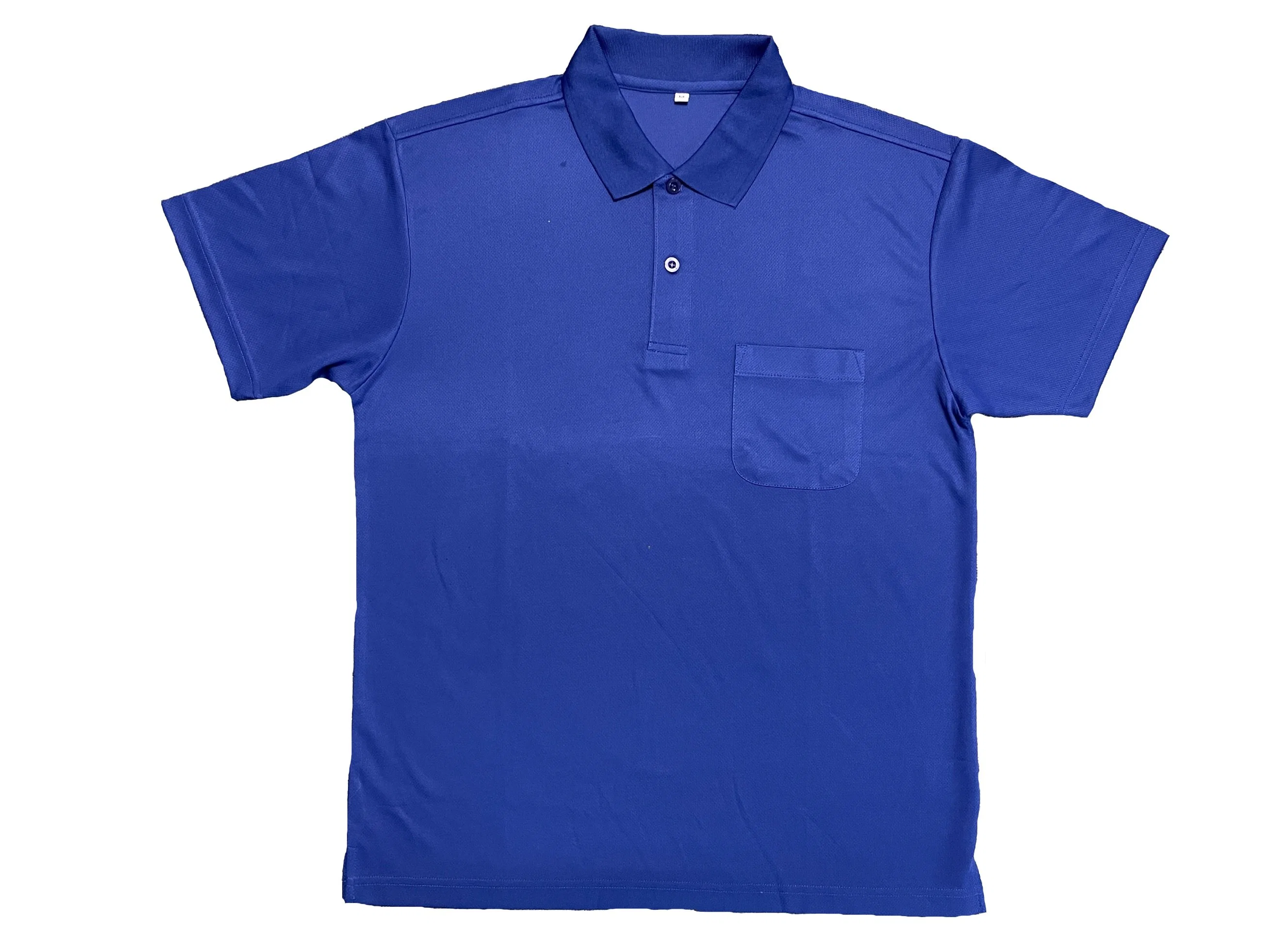 Blue Camiseta de ropa de punto para hombre de ajuste seco