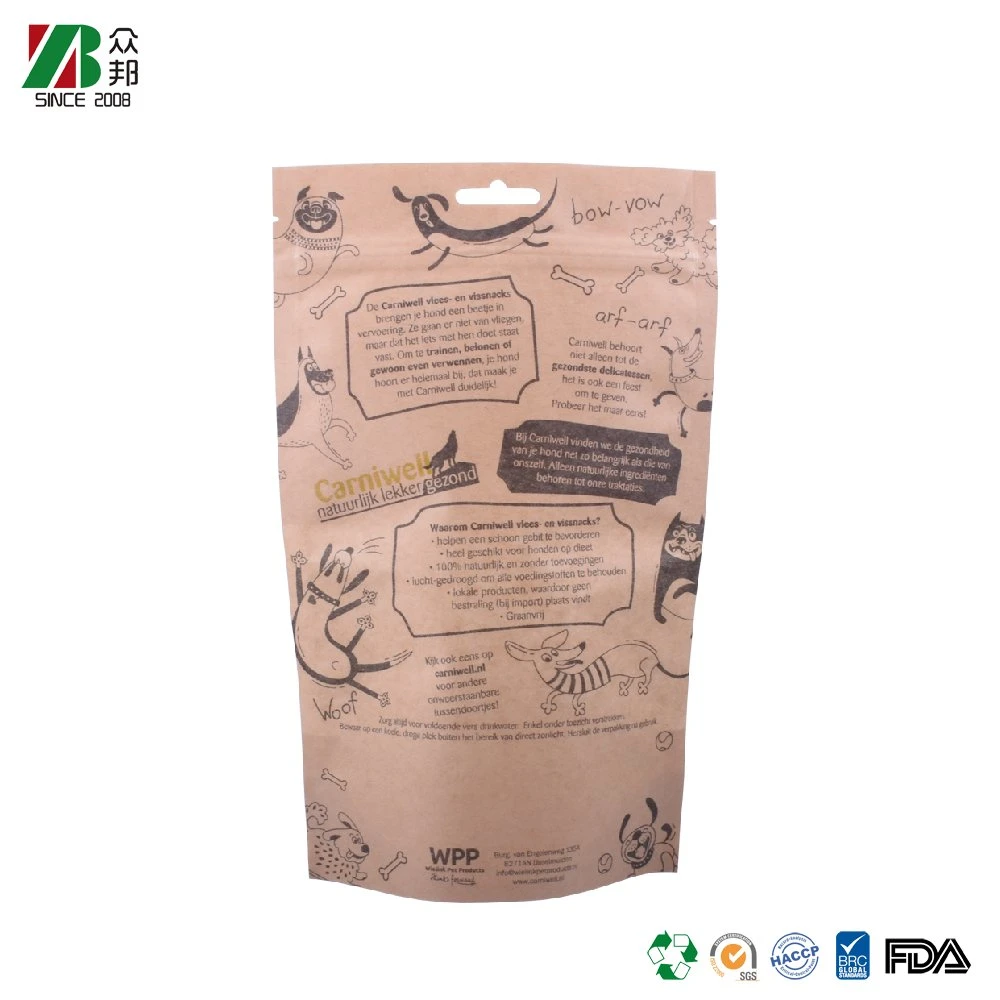 Custom Printed Stand Up Ziplock Eco Kraft Paper Doypack Compostable Packaging