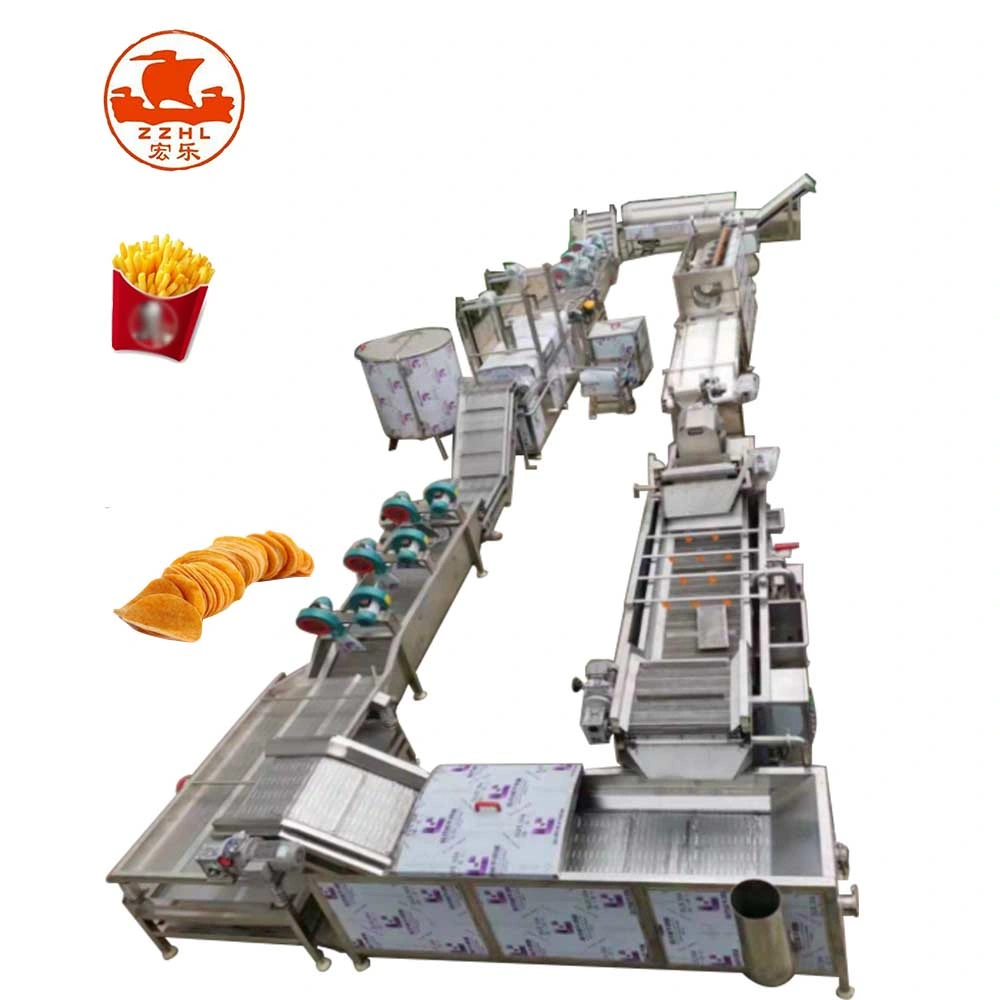 Fully Automatic Industrial Frozen French Fries Potato Chips Production Line