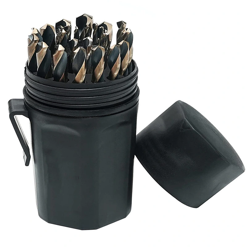 Cobalt Drill Bit Set 29PCS Jobber Drill Bit Set for Hardened Metal, Stainless Steel, Cast Iron